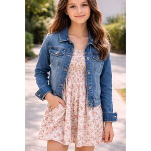 Mudd Girls Blue Denim Jean Jacket | Size S | Classic Style | EUC